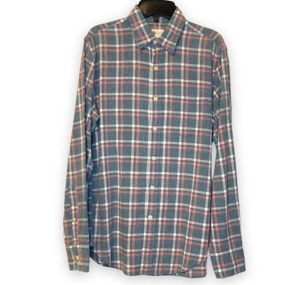 J Crew Factory Mens Plaid Button Down Shirt Blue Pink White Size XS - Picture 1 of 9